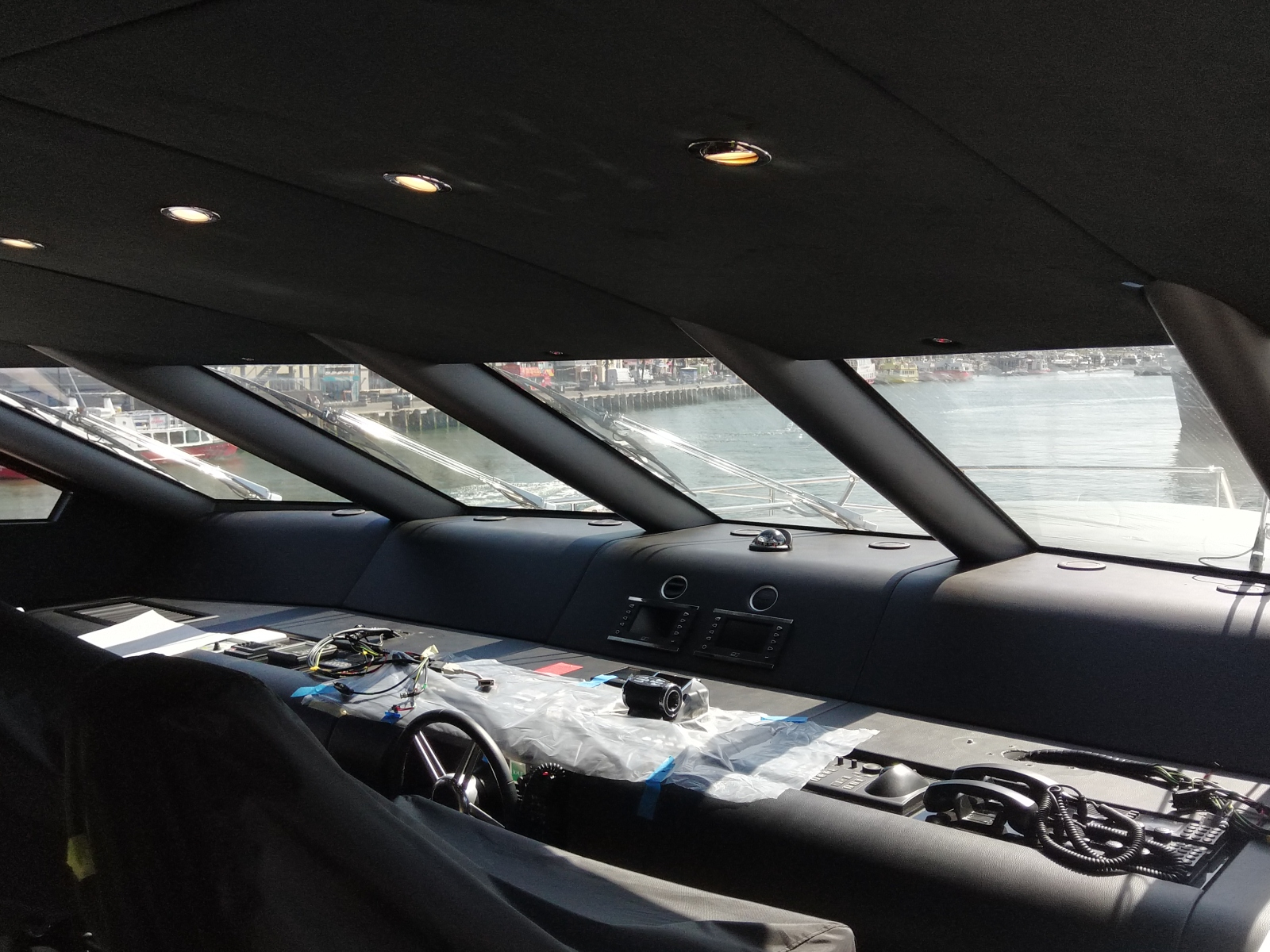 Luxury Sunseeker yacht cockpit interior wrapping