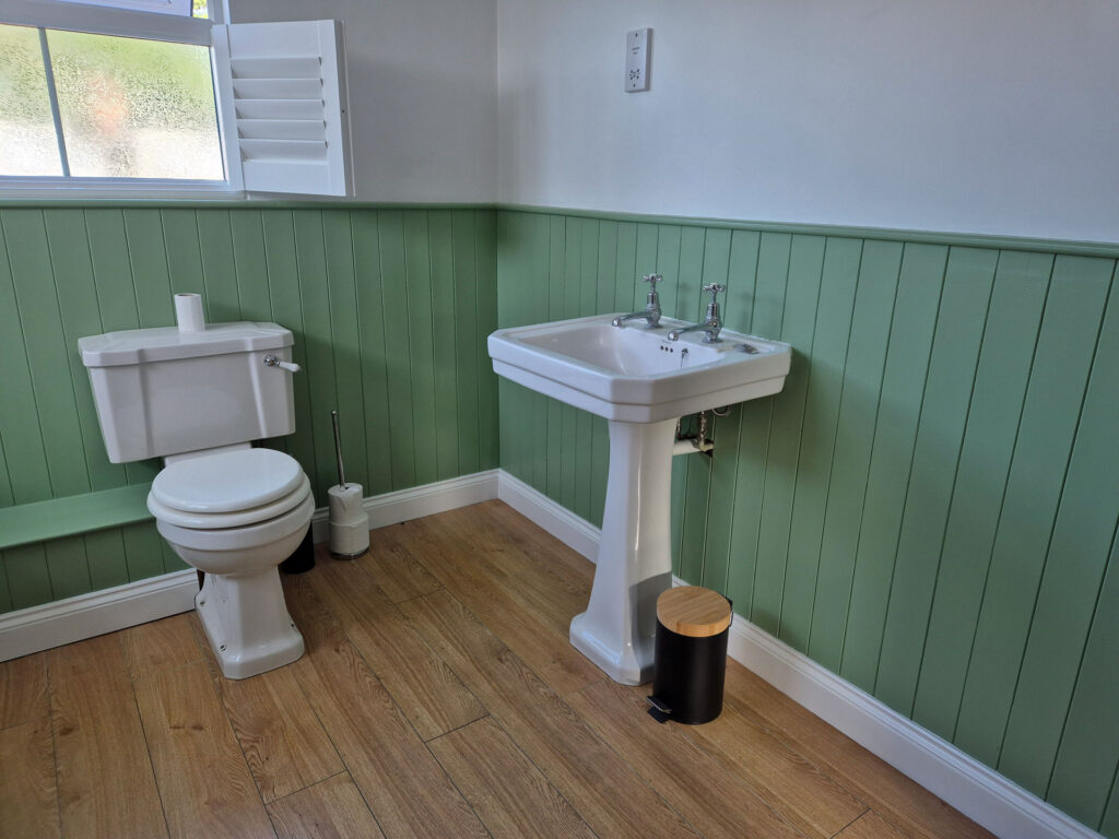 freshly painted bathroom