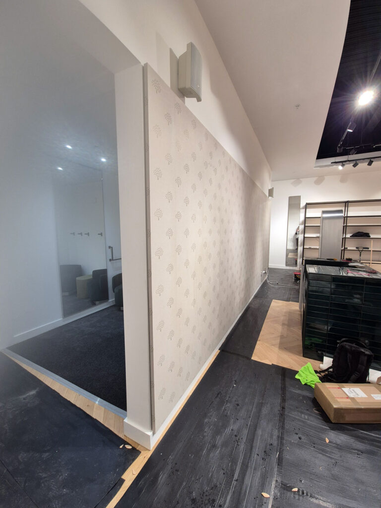 shop interior wall wallpaper edge